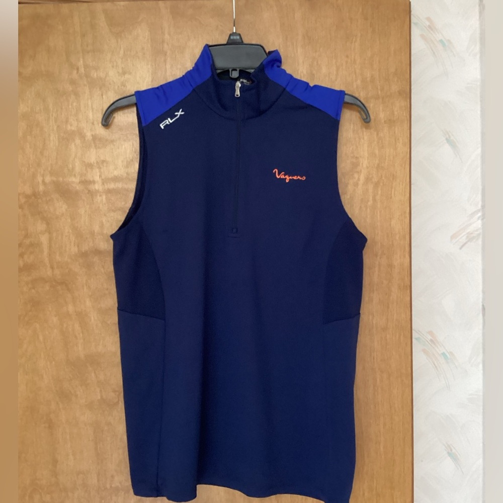 RLX Ralph Lauren, L,Navy Blue Golf Sleeveless Zip Mock